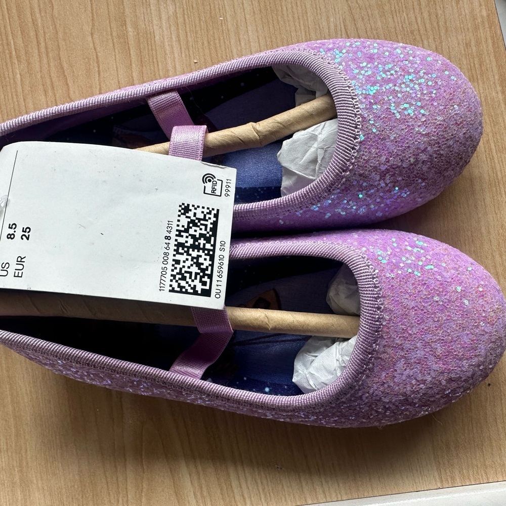 Glittery Purple Kids Ballet Flats